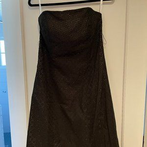 Shoshanna Strapless Black Eyelet Dress